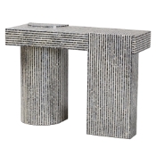 bali & pari Tawana Capiz Shell Console Table with Geometric Pattern - Modern Decorative Accent Table for Entryway or Living Room